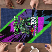 I Crushed 100 Days of School Monster Truck Puzzle 100th Day Boys - Retro Radiant Pattern