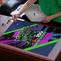 I Crushed 100 Days of School Monster Truck Puzzle 100th Day Boys - Retro Radiant Pattern