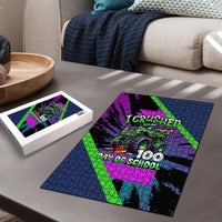 I Crushed 100 Days of School Monster Truck Puzzle 100th Day Boys - Retro Radiant Pattern