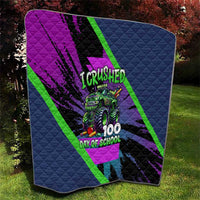 I Crushed 100 Days of School Monster Truck Quilt 100th Day Boys - Retro Radiant Pattern