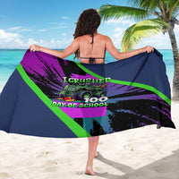 I Crushed 100 Days of School Monster Truck Sarong 100th Day Boys - Retro Radiant Pattern