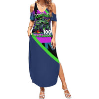 I Crushed 100 Days of School Monster Truck Summer Maxi Dress 100th Day Boys - Retro Radiant Pattern