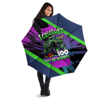 I Crushed 100 Days of School Monster Truck Umbrella 100th Day Boys - Retro Radiant Pattern