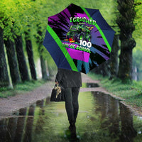 I Crushed 100 Days of School Monster Truck Umbrella 100th Day Boys - Retro Radiant Pattern