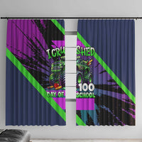 I Crushed 100 Days of School Monster Truck Window Curtain 100th Day Boys - Retro Radiant Pattern