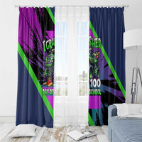 I Crushed 100 Days of School Monster Truck Window Curtain 100th Day Boys - Retro Radiant Pattern