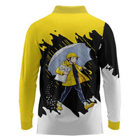 Be Salty Melt Ice Long Sleeve Polo Shirt with Bold Splash Pattern