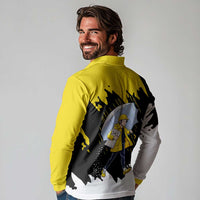 Be Salty Melt Ice Long Sleeve Polo Shirt with Bold Splash Pattern