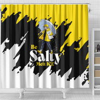 Be Salty Melt Ice Shower Curtain with Bold Splash Pattern