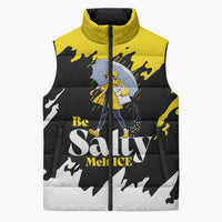Be Salty Melt Ice Sleeveless Puffer Jacket with Bold Splash Pattern