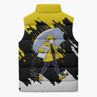 Be Salty Melt Ice Sleeveless Puffer Jacket with Bold Splash Pattern
