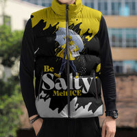 Be Salty Melt Ice Sleeveless Puffer Jacket with Bold Splash Pattern