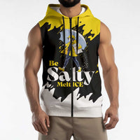 Be Salty Melt Ice Sleeveless Zip Hoodie with Bold Splash Pattern