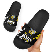 Be Salty Melt Ice Slide Sandals with Bold Splash Pattern