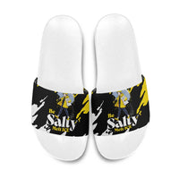 Be Salty Melt Ice Slide Sandals with Bold Splash Pattern