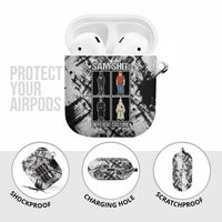Same Shit Different Costume AirPods Case Monochrome Gritty Texture