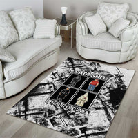 Same Shit Different Costume Area Rug Monochrome Gritty Texture