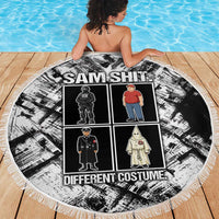 Same Shit Different Costume Beach Blanket Monochrome Gritty Texture