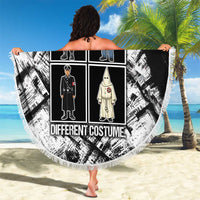Same Shit Different Costume Beach Blanket Monochrome Gritty Texture