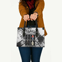 Same Shit Different Costume Leather Bag Monochrome Gritty Texture