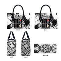 Same Shit Different Costume Leather Bag Monochrome Gritty Texture