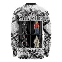 Same Shit Different Costume Long Sleeve Shirt Monochrome Gritty Texture