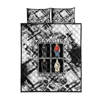Same Shit Different Costume Quilt Bed Set Monochrome Gritty Texture