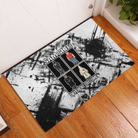 Same Shit Different Costume Rubber Doormat Monochrome Gritty Texture