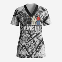 Same Shit Different Costume Scrub Top Monochrome Gritty Texture