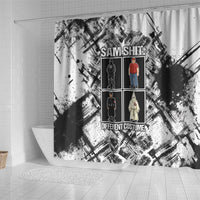 Same Shit Different Costume Shower Curtain Monochrome Gritty Texture
