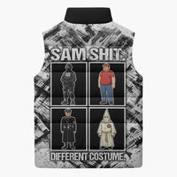 Same Shit Different Costume Sleeveless Puffer Jacket Monochrome Gritty Texture