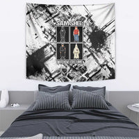 Same Shit Different Costume Tapestry Monochrome Gritty Texture