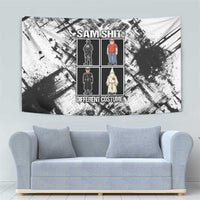 Same Shit Different Costume Tapestry Monochrome Gritty Texture