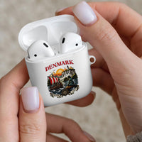 Denmark Kongeriget Heritage AirPods Case Vintage Viking Ship And Nyhavn Scenic Illustration