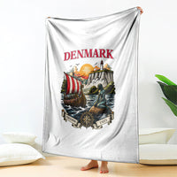 Denmark Kongeriget Heritage Blanket Vintage Viking Ship And Nyhavn Scenic Illustration
