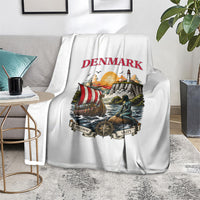 Denmark Kongeriget Heritage Blanket Vintage Viking Ship And Nyhavn Scenic Illustration