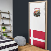 Denmark Kongeriget Heritage Door Cover Vintage Viking Ship And Nyhavn Scenic Illustration