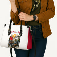 Denmark Kongeriget Heritage Leather Bag Vintage Viking Ship And Nyhavn Scenic Illustration