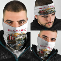 Denmark Kongeriget Heritage Neck Gaiter Vintage Viking Ship And Nyhavn Scenic Illustration