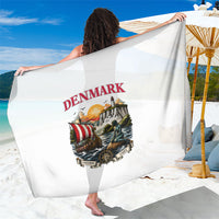 Denmark Kongeriget Heritage Sarong Vintage Viking Ship And Nyhavn Scenic Illustration