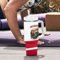 Denmark Kongeriget Heritage Tumbler With Handle Vintage Viking Ship And Nyhavn Scenic Illustration