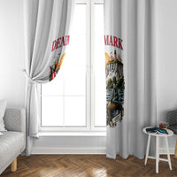 Denmark Kongeriget Heritage Window Curtain Vintage Viking Ship And Nyhavn Scenic Illustration