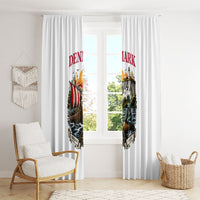 Denmark Kongeriget Heritage Window Curtain Vintage Viking Ship And Nyhavn Scenic Illustration