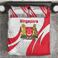 Singapore National Crest Bedding Set with City Skyline and Lion Design