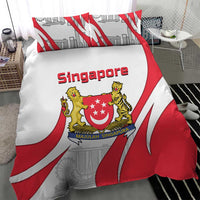 Singapore National Crest Bedding Set with City Skyline and Lion Design