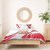 Singapore National Crest Bedding Set with City Skyline and Lion Design