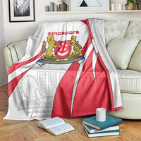 Singapore National Crest Blanket with City Skyline and Lion Design