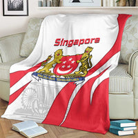 Singapore National Crest Blanket with City Skyline and Lion Design