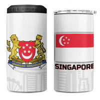 Singapore National Crest 4 in 1 Can Cooler Tumbler with City Skyline and Lion Design