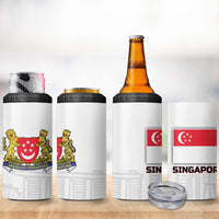 Singapore National Crest 4 in 1 Can Cooler Tumbler with City Skyline and Lion Design